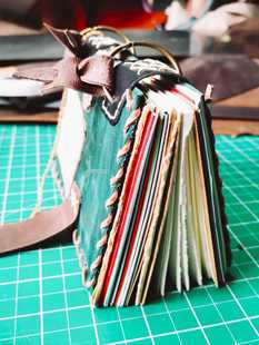 原创A6活页手工日记本 复古手帐旅行笔记 铁环相册疯马皮记事本