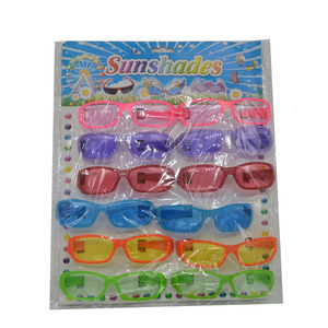 12个 儿童太阳眼镜 小孩玩具 塑料材质 彩色装饰眼镜 万辉百货