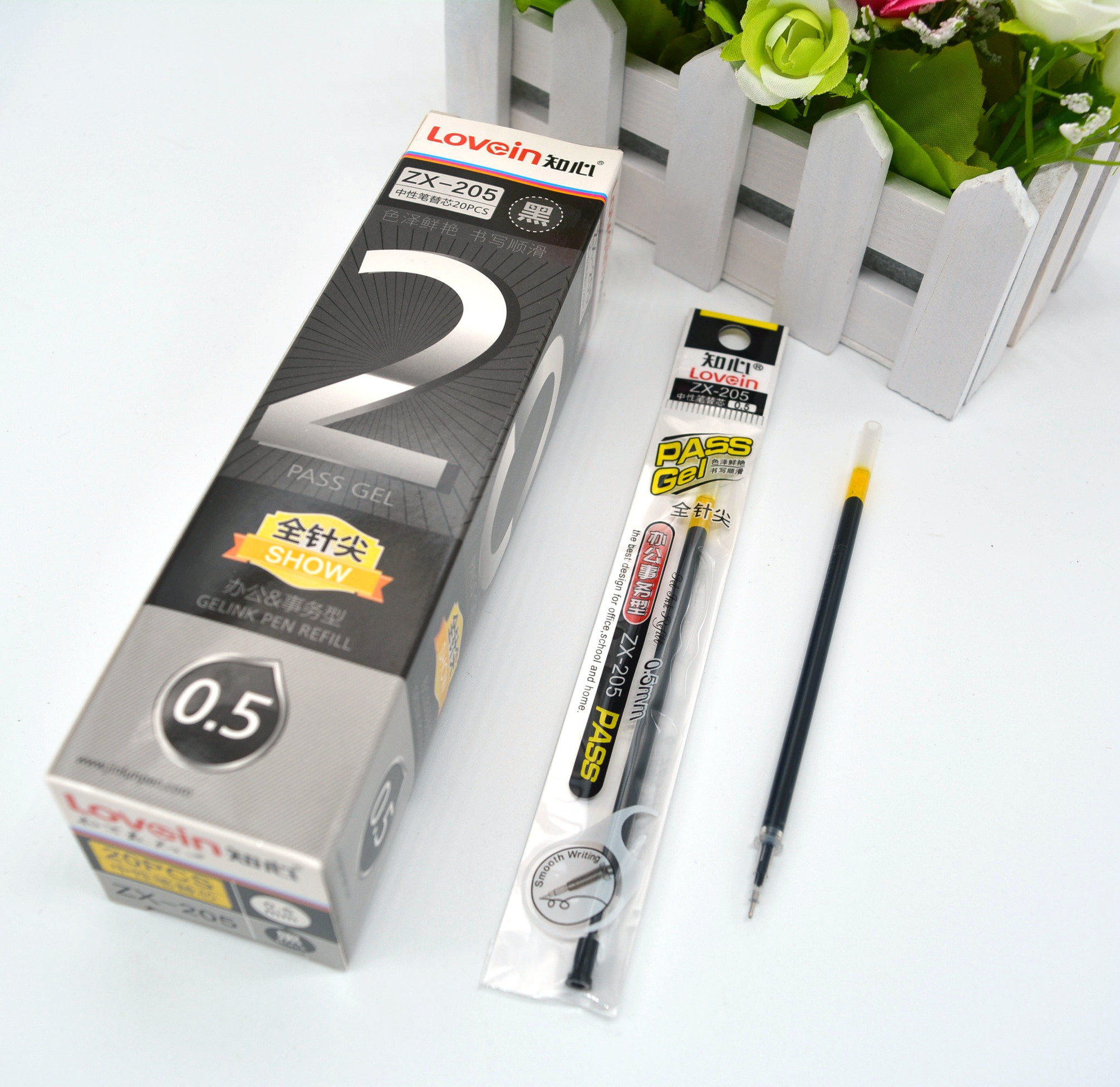 知心 全针管型 中性笔芯 0.5mm红色/蓝色/黑色 水笔替换芯心