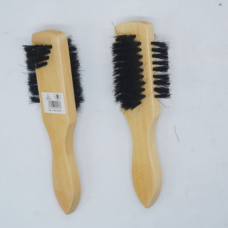 棕毛猪鬃三面带把皮鞋刷