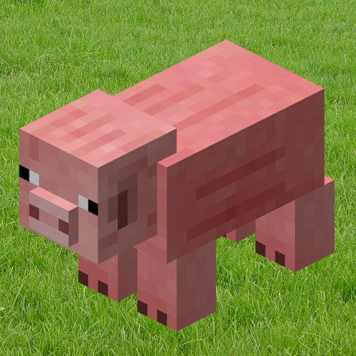 我的世界大号猪纸模3d立体折纸模型mc大狗模型手工diy折纸材料包