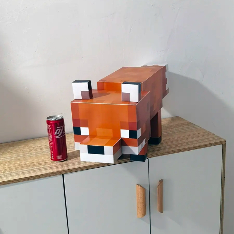 我的世界纸模3d立体折纸超大号狐狸mc大狗学生手工diy纸模型礼物
