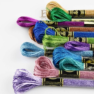 法式刺绣金属线进口dmc彩矿色金属线多色8米一支