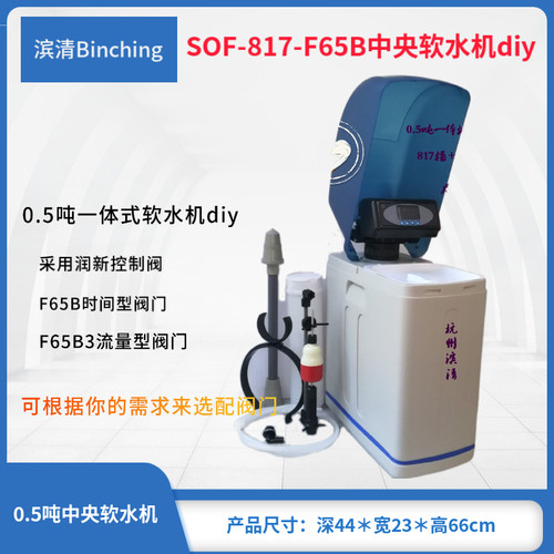diy中央软水机 家用 滨清BCH1-H817+润新F65B阀 0.5吨厨下软水机