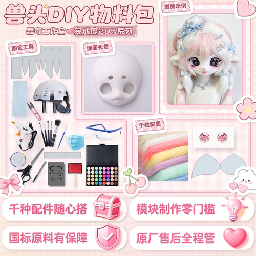 吾毒兽头DIY材料包20%完成度系列