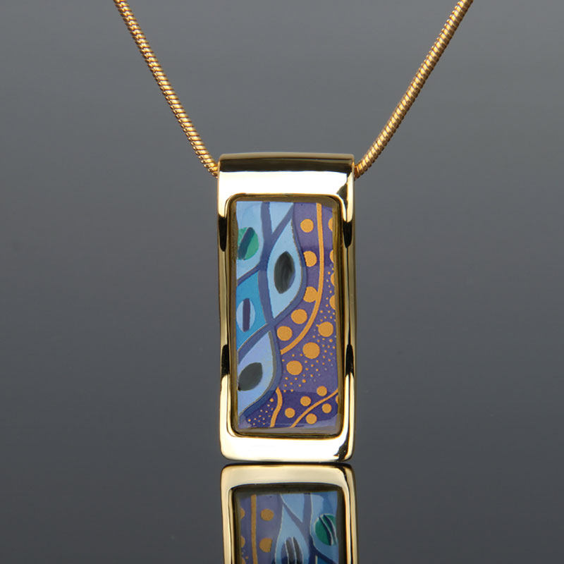 高级感2023新款项链女海蓝珐琅吊坠小众设计感首饰欧美百搭礼物