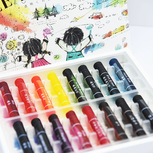 售完无补国誉透明蜡笔16色儿童画笔安全无毒油画棒clear crayon