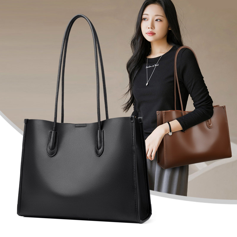 托特包女大容量2025新款真皮女式通勤高级感女士牛皮单肩手提女包