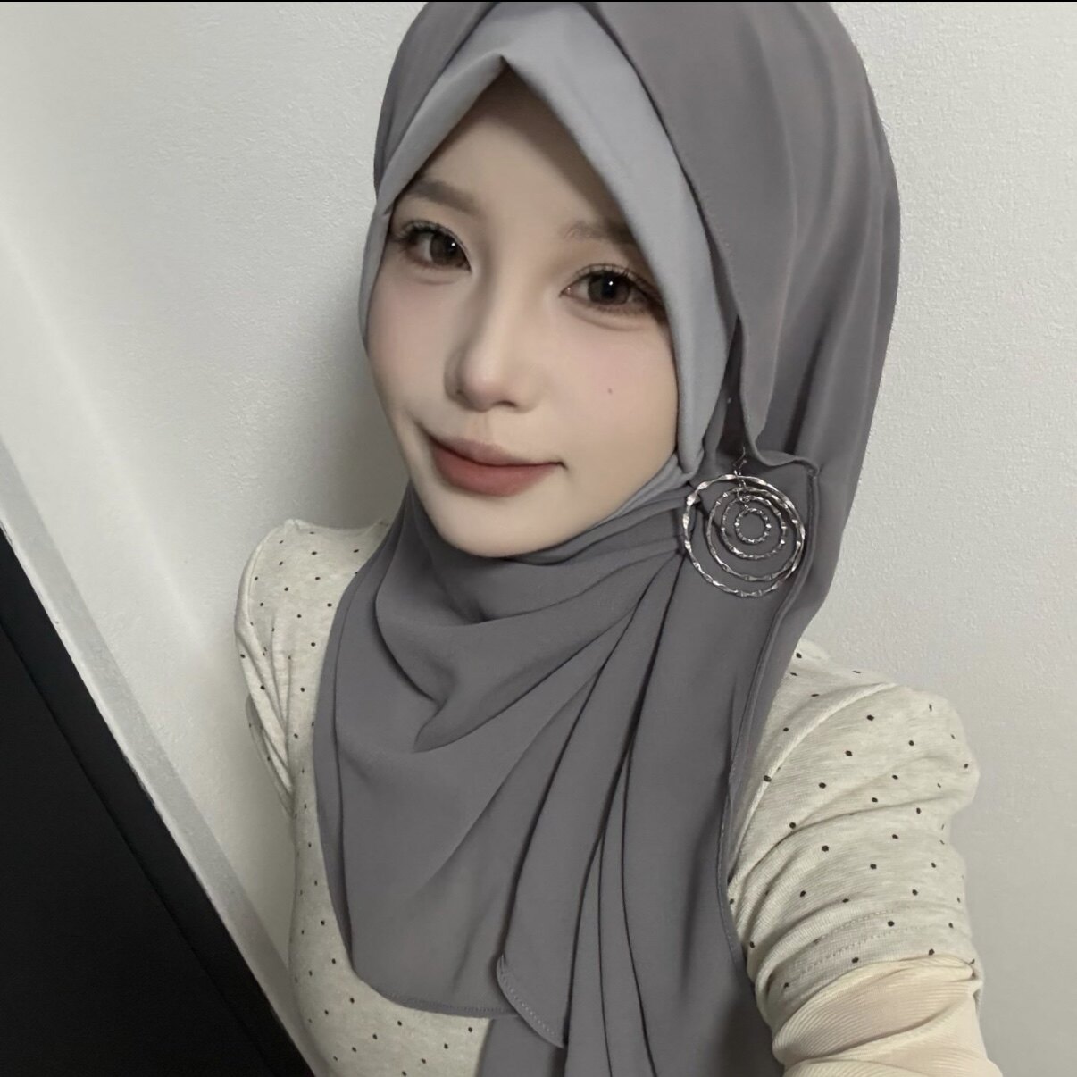 努尔沐心精品绕巾赠耳环赠珍珠针时尚搭配简约女士雪纺气质