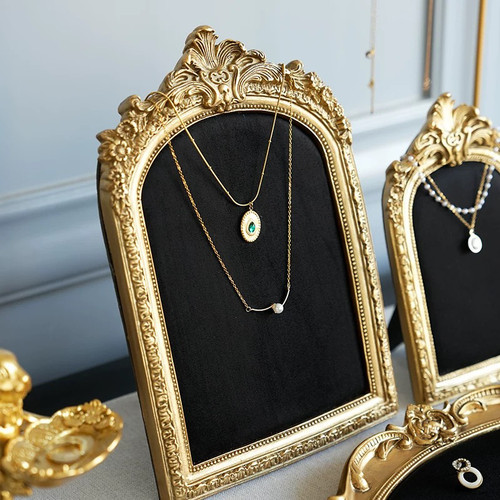 首饰展示架复古创意绒布耳钉板项链吊坠饰品收纳架创意拍照道具