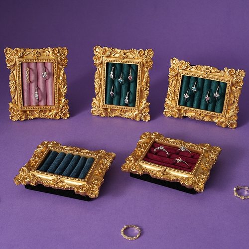 首饰展示架复古相框戒指收纳盘饰品珠宝店铺陈列拍摄道具家用摆件