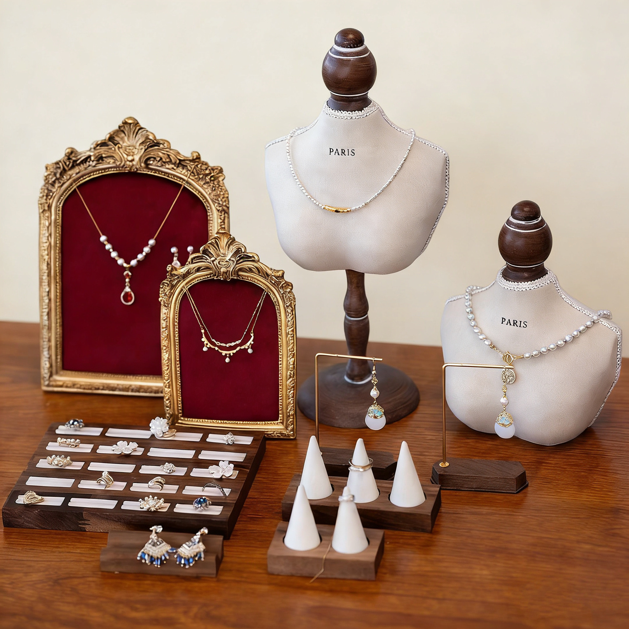 复古项链展示架吊坠首饰架戒指拖耳环架珠宝柜台陈列道具饰品架子