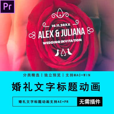 PR预设AE模板婚礼文字标题动画Premiere插件软件素材