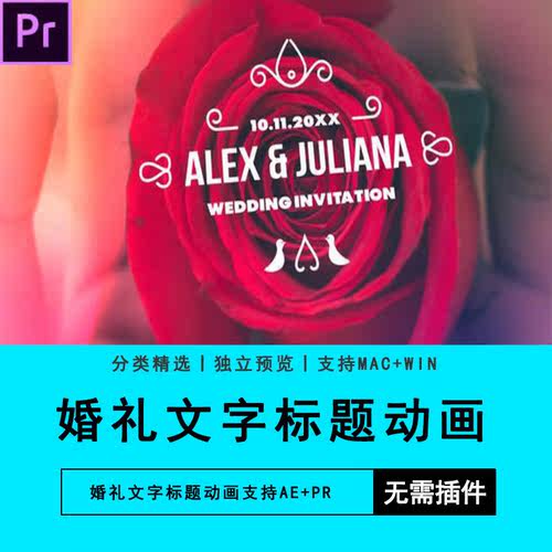 PR预设AE模板婚礼文字标题动画Premiere插件软件素材