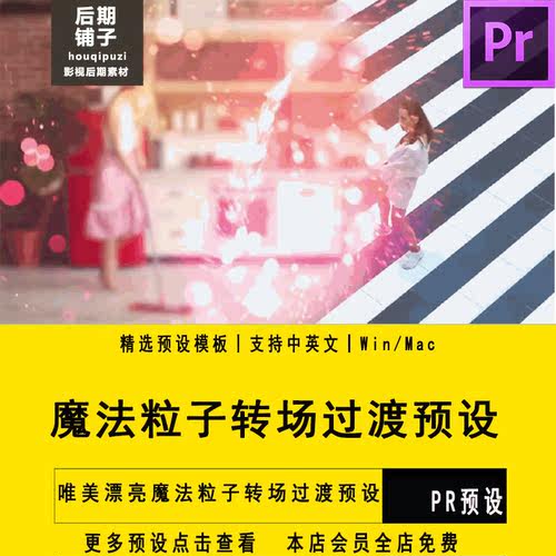 PR转场插件唯美漂亮魔法粒子转场过渡预设Premiere模板