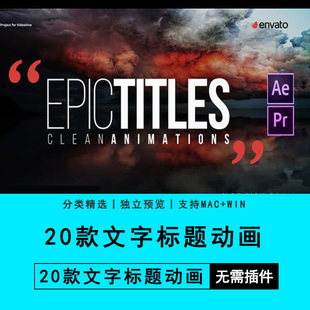 PR预设+AE模板20组文字标题动画Premiere软件插件素材