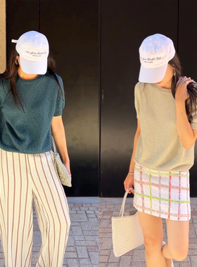 （2色）Plain Sight  意大利纱线圆领短袖针织衫