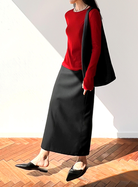 (2色）Plain Sight 极细美利奴羊毛圆领长袖T恤