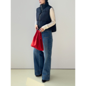 新春｜9折 巧克力鹅绒前短后长超轻短羽绒背心 藏蓝 Plain Sight