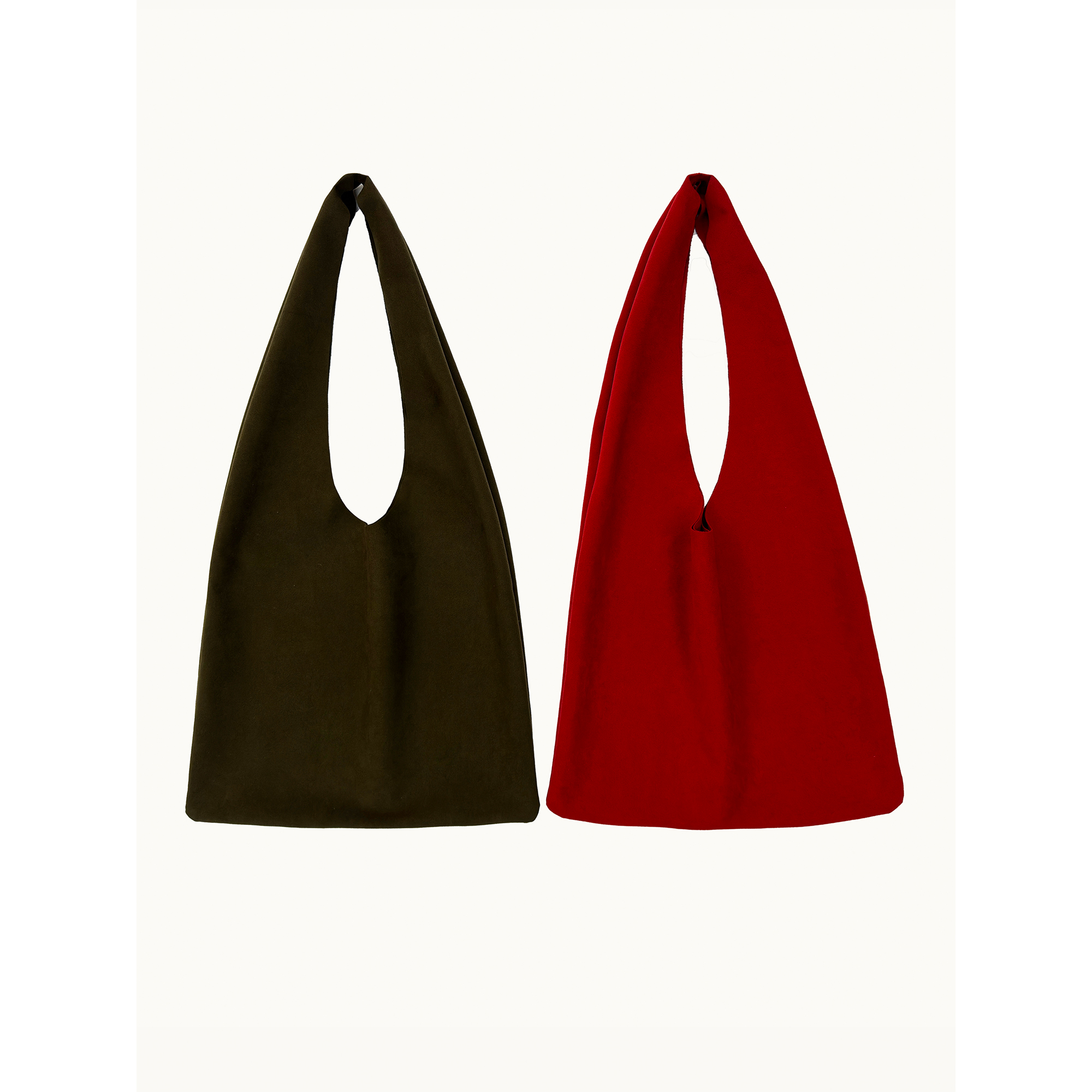 (2色) Plain Sight 红色、棕色人造麂皮单肩背包