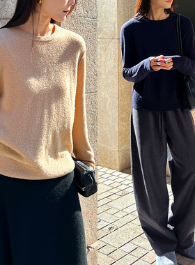 (2色)Plain Sight意大利 L*P黄金羊毛圆领毛衣