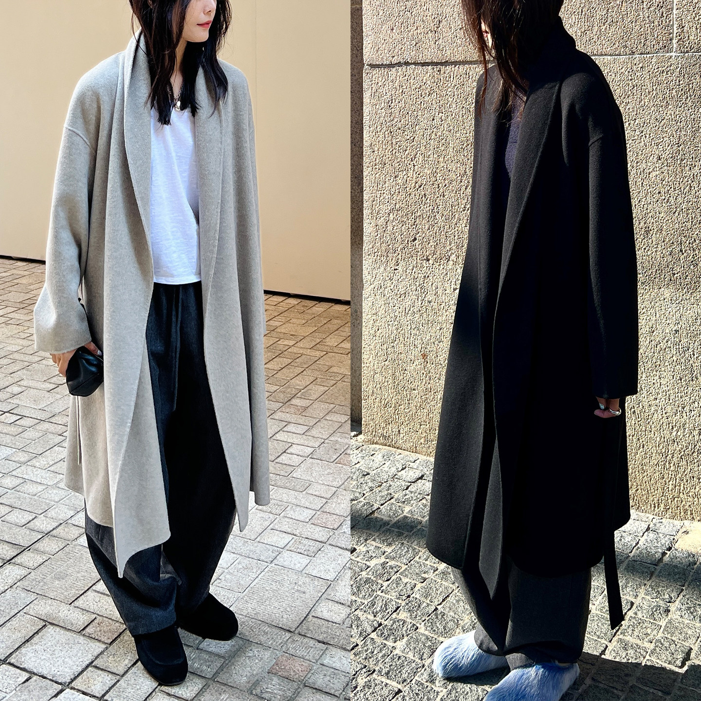 (2色)Plain Sight 纯羊绒双面呢青果领长款束腰大衣,女装/女士精品,羊绒大衣,淘宝优惠券,粉丝福利购,淘宝优惠卷