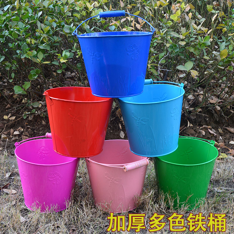 儿童沙滩玩具加厚大号铁桶套装小铲子宝宝户外海边戏水挖玩沙工具