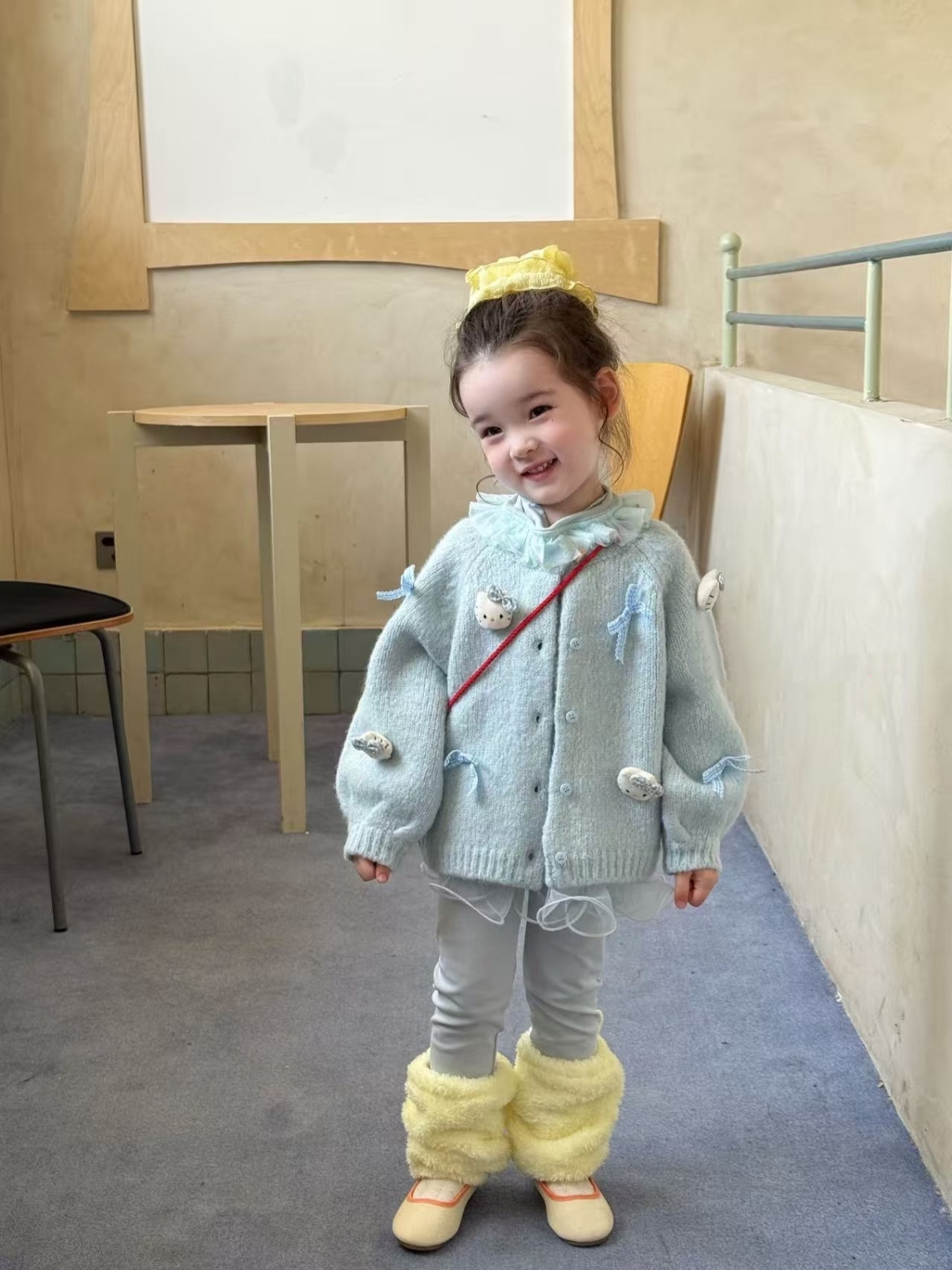 女童kt猫毛衣开衫秋装2025女宝hellokitty立体猫咪玩偶毛线衣外套