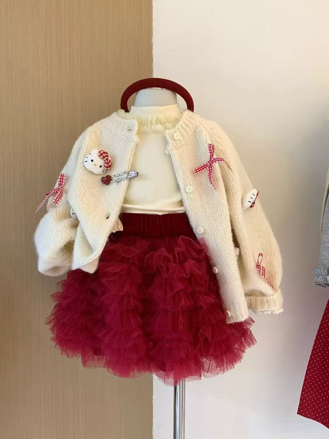 女童Kt猫针织开衫秋冬新款2025女宝韩系玩偶毛衣外套tutu裙两件套,童装/婴儿装/亲子装,普通外套,淘宝优惠券,粉丝福利购,淘宝优惠卷