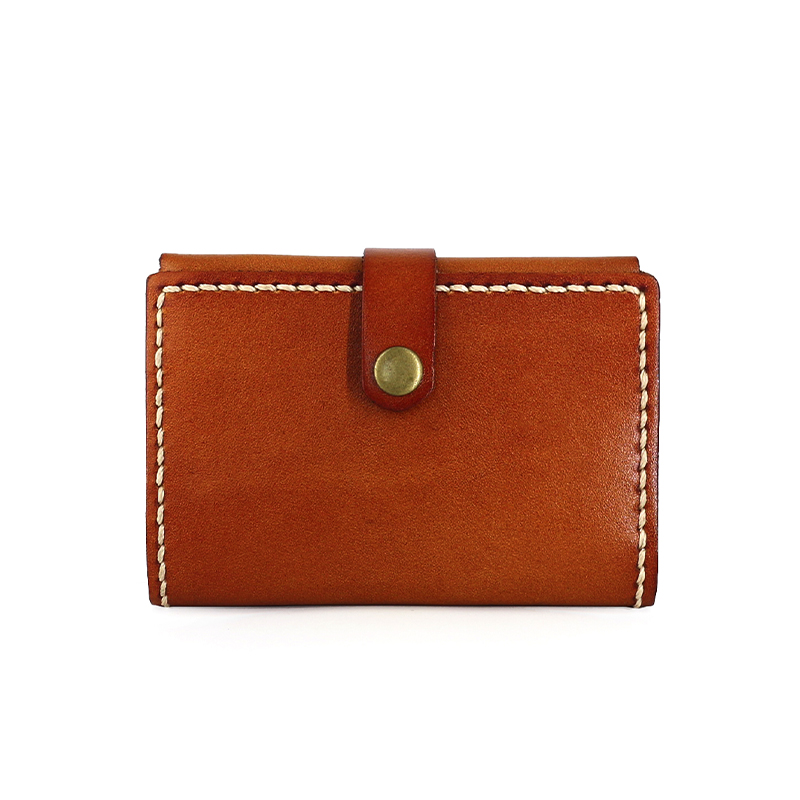 日韩原创植鞣革头层牛皮小卡包男士真皮名片包复古手工线小钱包女