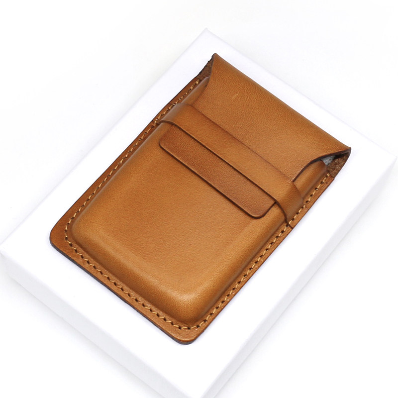 日韩原创植鞣牛皮名片包男真皮卡夹女零钱包小巧复古小卡包立体包
