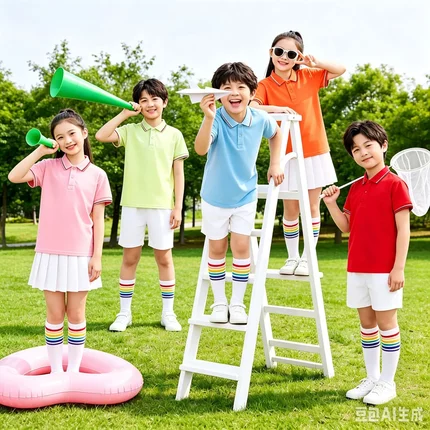 夏季儿童棉翻领短袖POLO衫定制印logo刺绣夏令营团体班服运动会