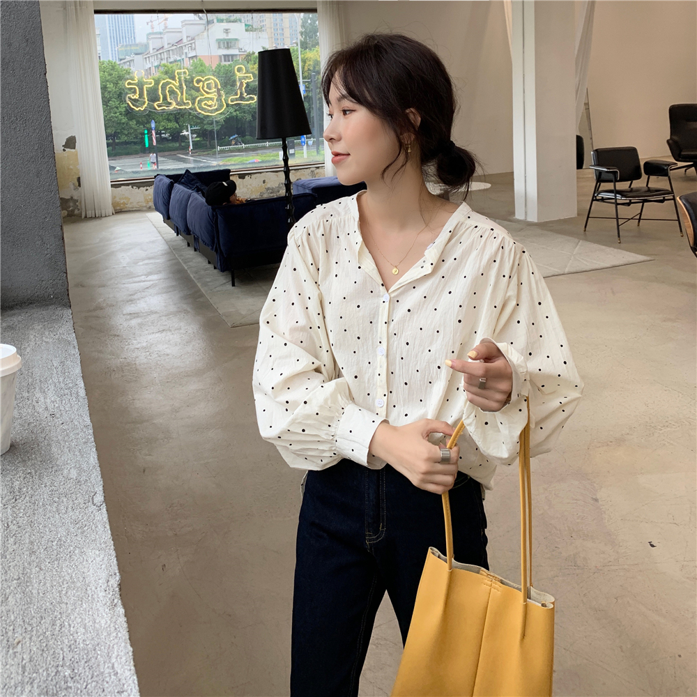 2019秋季新款韩版宽松复古港味衬衫满149.00元可用1元优惠券