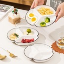 创意三格分餐盘家用陶瓷分格盘一人食成人早餐盘定量碟子减脂盘子