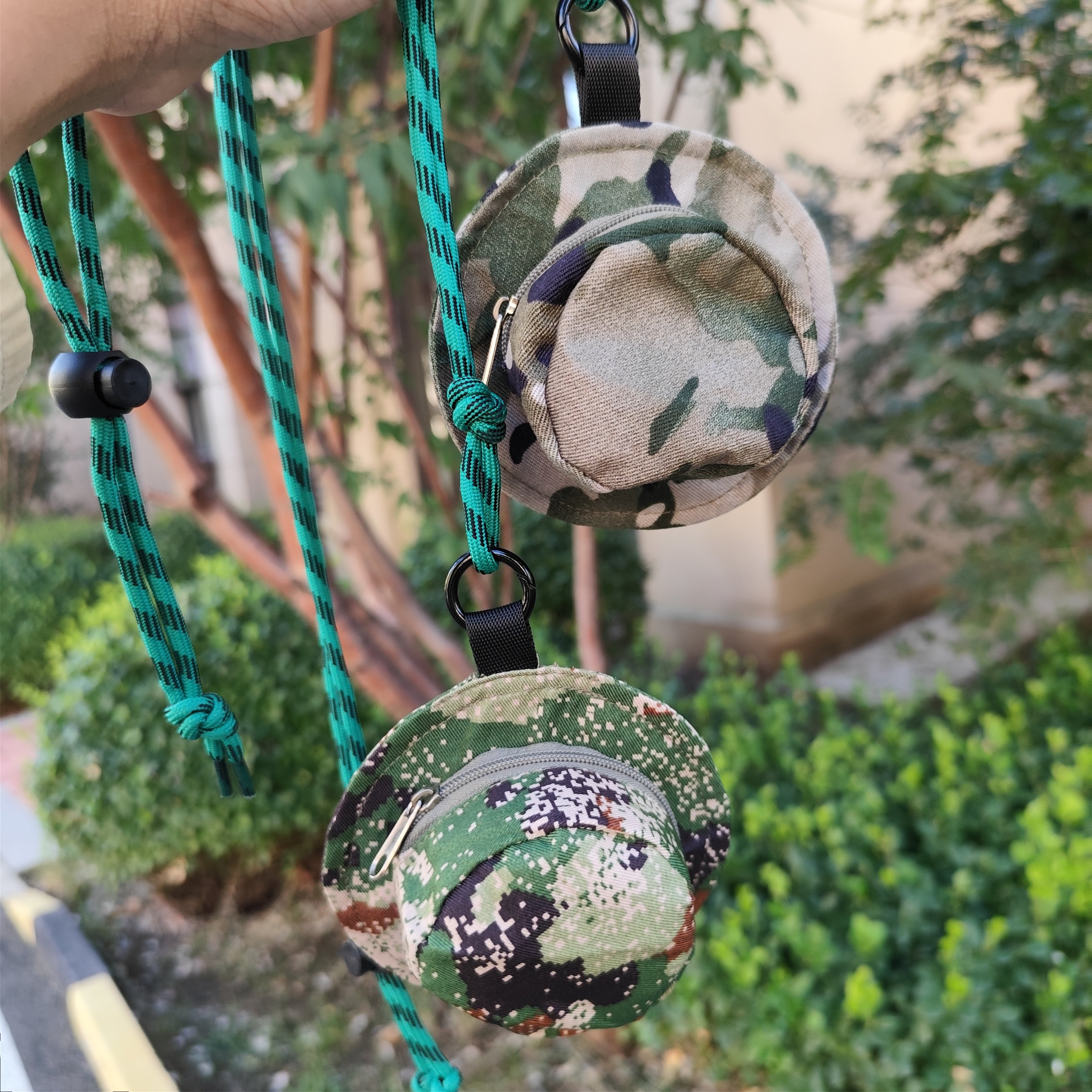 迷彩圆边帽迷你零钱包挂件迷彩耳机包可挂脖随身携带简单创意礼物