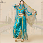 印度舞表演出服异域风情服装 敦煌沙漠公主肚皮舞万圣节西域舞蹈服