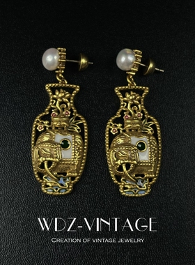 Millen Hess武大真-花瓶S925银针人造珍珠耳饰耳环耳针法式耳坠