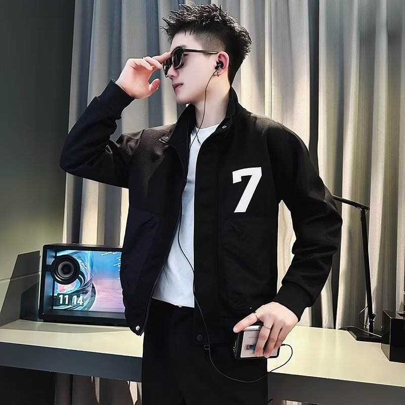 J115P70春秋季个性外套男痞帅潮牌重磅褂子2024新款男装上衣休闲,男装夹克,星座218-1（原230）