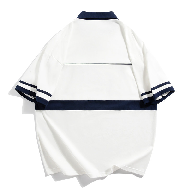 美式polo衫男短袖夏季潮牌休闲翻领t恤男高级感青年半袖上衣服,男装T恤,星座218-1（原230）