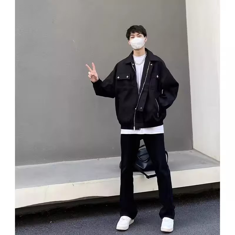 J124P70美式潮牌翻领工装飞行员夹克男女高街宽松休闲棒球服外套,男装夹克,星座218-1（原230）