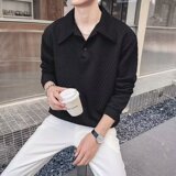 HT58P35长袖polo衫男翻领打底衫轻熟风男装设计感宽松体恤春秋季，男装Polo衫，星座218-1（原230）