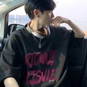 少年感t恤短袖男生夏季2025新款潮牌痞帅炸街帅气大码半袖上衣服图片