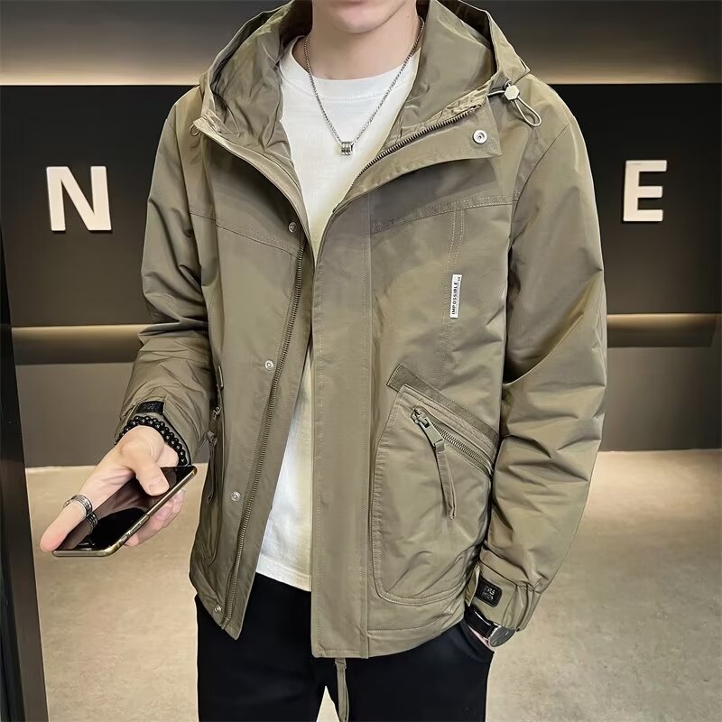 JK8120P80春秋款连帽工装冲锋衣外套男士2024春季新款潮牌克春装,男装夹克,星座218-1（原230）
