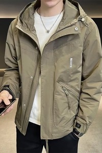 JK8120P80春秋款连帽工装冲锋衣外套男士2024春季新款潮牌克春装图片
