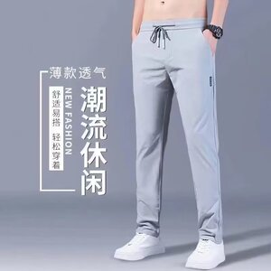 S016P20卫裤男百搭直筒宽松韩版潮休闲弹力裤子新款透气大码薄图片