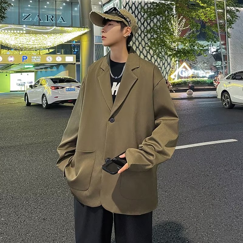 X01P65西装外套男生痞帅潮流宽松设计感小众春季新款小西服ins个,男装西服,星座218-1（原230）