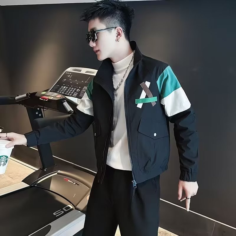 J8926P75美式拼接夹克男士春秋季2024新款潮牌外套男装休闲高,男装夹克,星座218-1（原230）
