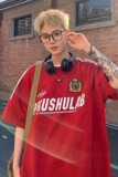 少年感条纹短袖t恤男生夏季薄款字母印花学生潮牌宽松半截袖衣服，男装T恤，星座218-1（原230）