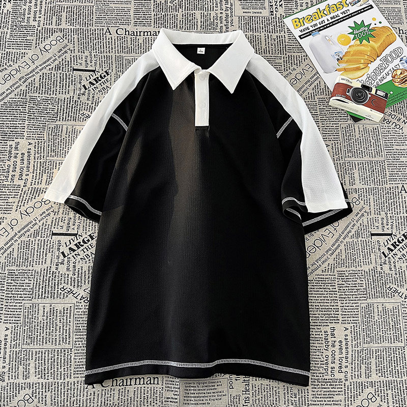 2024夏季新款短袖t恤男士翻领百搭polo衫纯棉修身休闲衣服,男装T恤,星座218-1（原230）