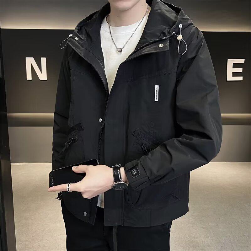 JK8120P80春秋款连帽工装冲锋衣外套男士2024春季新款潮牌克春装,男装夹克,星座218-1（原230）